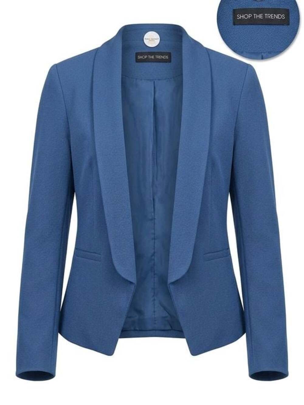 Shop The Trends Women's Slate Blue Open-Front Blazer